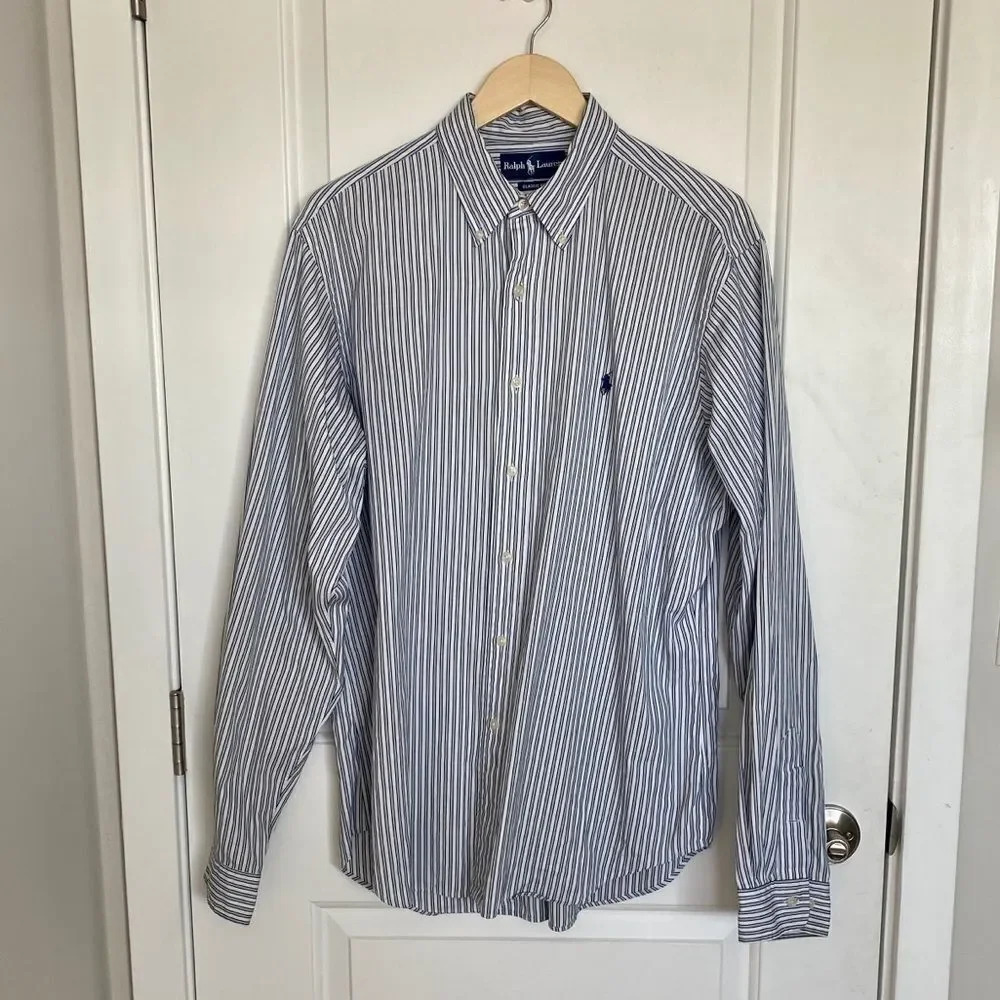 Ralph Lauren Men’s Stripe Button Up Dress Shirt
